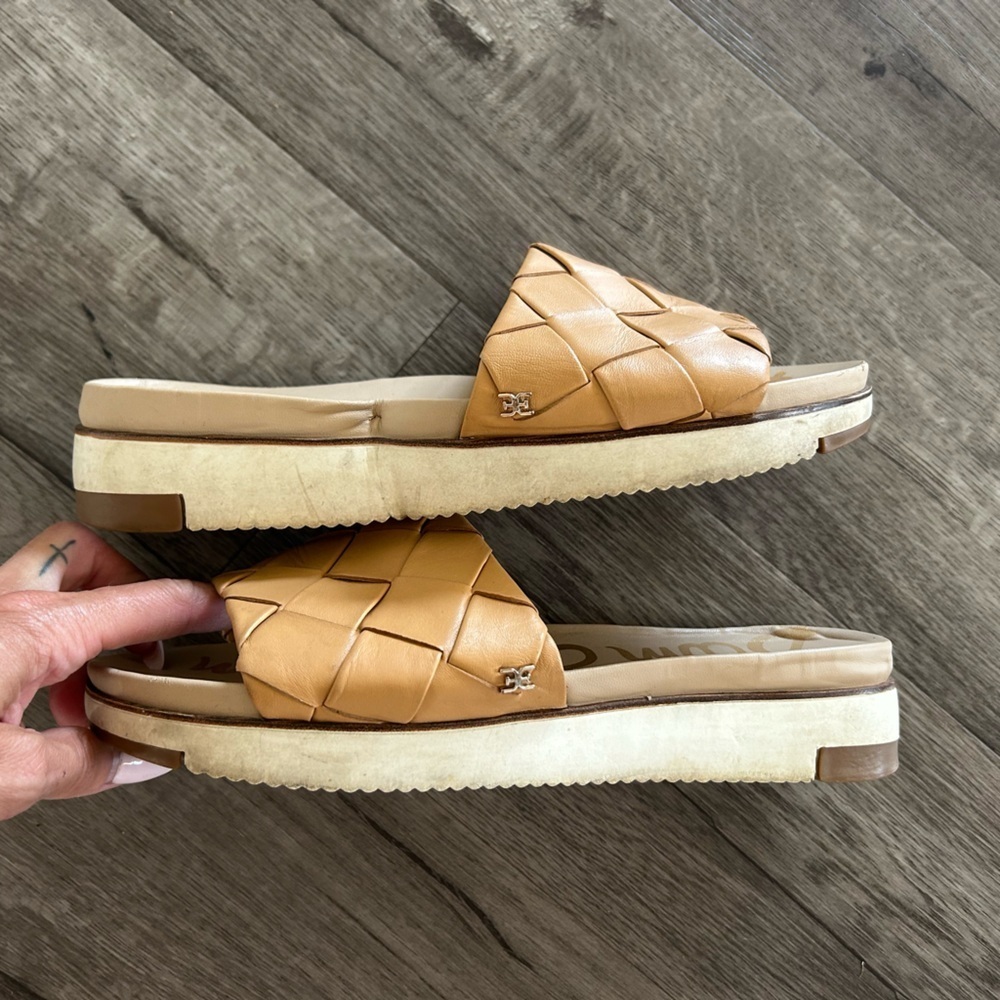 Sam Edelman Women Sandals Ainslie Braided Tan Platform Slide 8.5 - Picture 3 of 4
